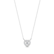 0.17 Ct Round Cut Moissanite Women's Heart Necklace Pendant 14K Gold Plated